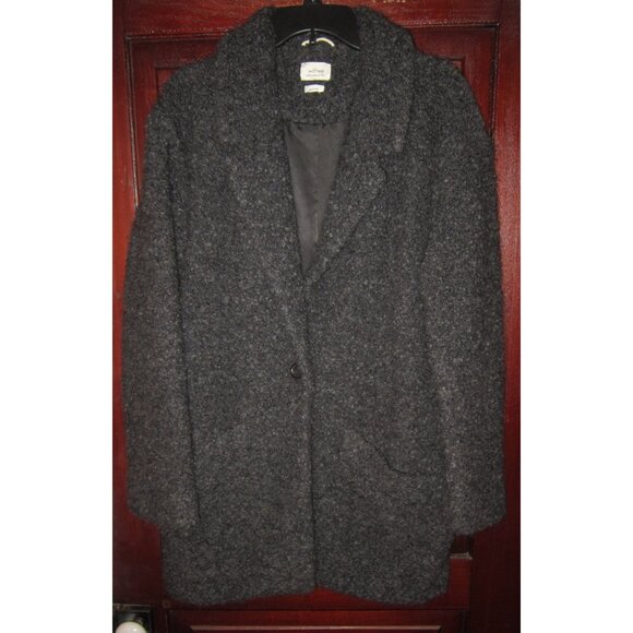 Aritzia Wilfred Sz L Gondry Coat Jacket Blazer Cardigan Boucle Teddy Gray Wool - Picture 1 of 4